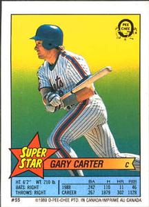 1989 O-Pee-Chee Stickers - Super Star Backs #55 Gary Carter Front