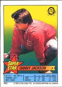 1989 O-Pee-Chee Stickers - Super Star Backs #62 Danny Jackson Front