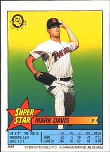 1989 O-Pee-Chee Stickers - Super Star Backs #64 Mark Davis Front