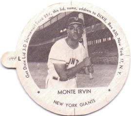 1952 Dixie Lids #NNO Monte Irvin Front