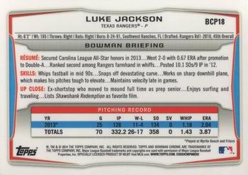 2014 Bowman - Chrome Prospects #BCP18 Luke Jackson Back