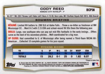 2014 Bowman - Chrome Prospects #BCP38 Cody Reed Back