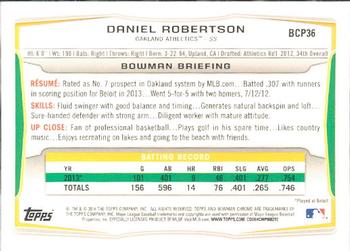 2014 Bowman - Chrome Prospects #BCP36 Daniel Robertson Back