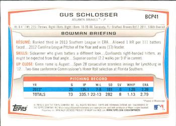 2014 Bowman - Chrome Prospects #BCP41 Gus Schlosser Back
