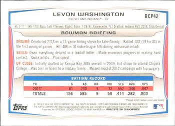 2014 Bowman - Chrome Prospects #BCP42 Levon Washington Back