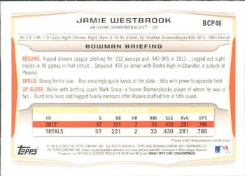2014 Bowman - Chrome Prospects #BCP46 Jamie Westbrook Back