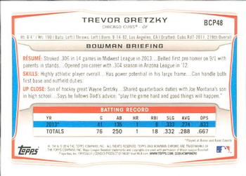 2014 Bowman - Chrome Prospects #BCP48 Trevor Gretzky Back