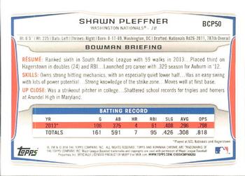 2014 Bowman - Chrome Prospects #BCP50 Shawn Pleffner Back