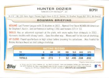 2014 Bowman - Chrome Prospects #BCP51 Hunter Dozier Back