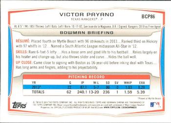2014 Bowman - Chrome Prospects #BCP86 Victor Payano Back