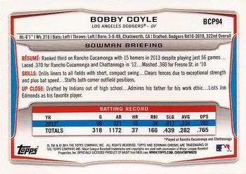 2014 Bowman - Chrome Prospects #BCP94 Bobby Coyle Back