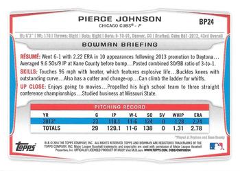 2014 Bowman - Prospects #BP24 Pierce Johnson Back