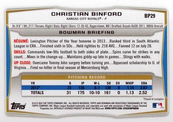 2014 Bowman - Prospects #BP29 Christian Binford Back