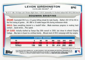 2014 Bowman - Prospects #BP42 Levon Washington Back