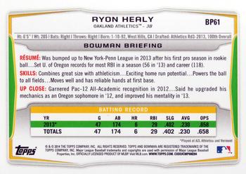 2014 Bowman - Prospects #BP61 Ryon Healy Back