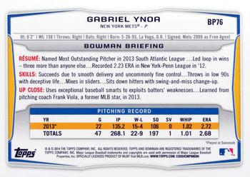 2014 Bowman - Prospects #BP76 Gabriel Ynoa Back