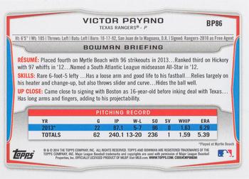 2014 Bowman - Prospects #BP86 Victor Payano Back
