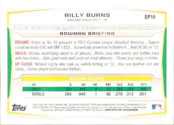 2014 Bowman - Prospects #BP19 Billy Burns Back