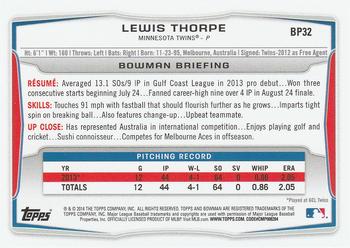 2014 Bowman - Prospects #BP32 Lewis Thorpe Back