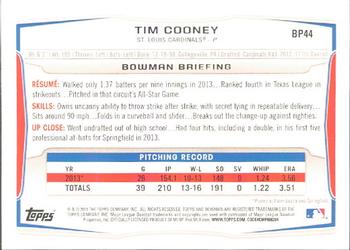 2014 Bowman - Prospects #BP44 Tim Cooney Back