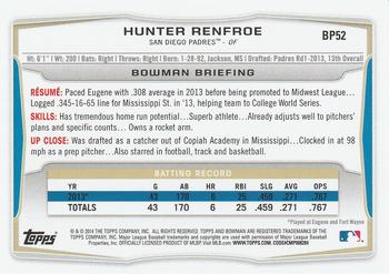 2014 Bowman - Prospects #BP52 Hunter Renfroe Back
