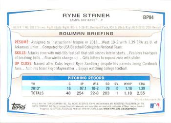 2014 Bowman - Prospects #BP84 Ryne Stanek Back