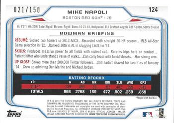 2014 Bowman - Green #124 Mike Napoli Back
