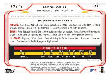 2014 Bowman - Silver #26 Jason Grilli Back