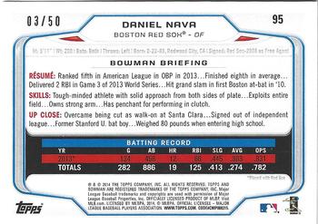 2014 Bowman - Gold #95 Daniel Nava Back