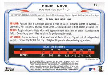 2014 Bowman - Hometown #95 Daniel Nava Back