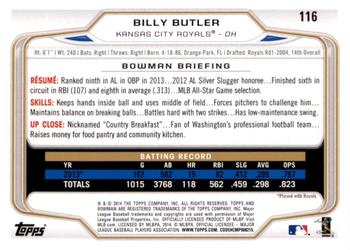 2014 Bowman - Hometown #116 Billy Butler Back