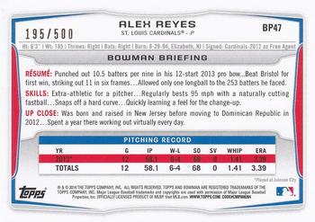 2014 Bowman - Prospects Blue #BP47 Alex Reyes Back