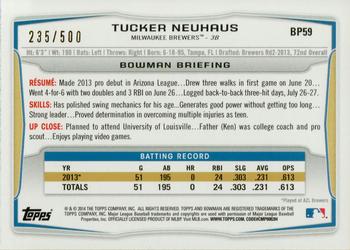 2014 Bowman - Prospects Blue #BP59 Tucker Neuhaus Back