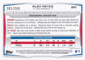 2014 Bowman - Prospects Orange #BP47 Alex Reyes Back