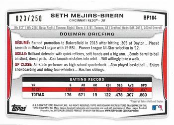 2014 Bowman - Prospects Orange #BP104 Seth Mejias-Brean Back