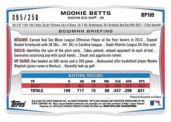 2014 Bowman - Prospects Orange #BP109 Mookie Betts Back