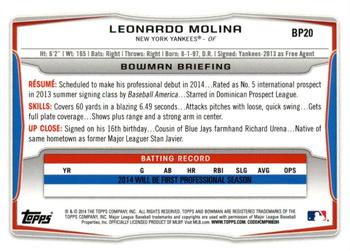 2014 Bowman - Prospects Hometown #BP20 Leonardo Molina Back