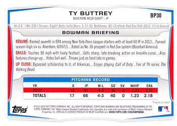 2014 Bowman - Prospects Hometown #BP30 Ty Buttrey Back