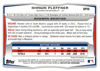 2014 Bowman - Prospects Hometown #BP50 Shawn Pleffner Back