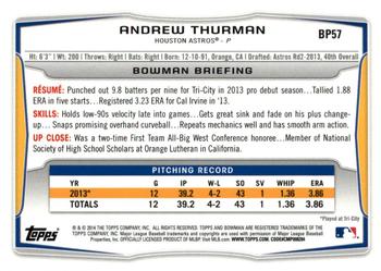 2014 Bowman - Prospects Hometown #BP57 Andrew Thurman Back