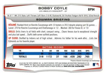 2014 Bowman - Prospects Hometown #BP94 Bobby Coyle Back
