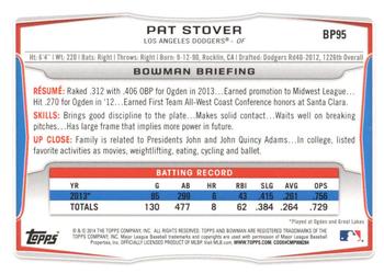 2014 Bowman - Prospects Hometown #BP95 Pat Stover Back