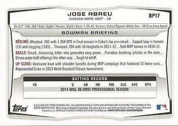 2014 Bowman - Prospects Hometown #BP17 Jose Abreu Back