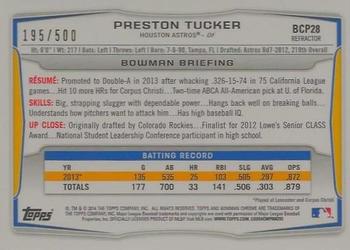 2014 Bowman - Chrome Prospects Refractors #BCP28 Preston Tucker Back