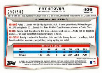 2014 Bowman - Chrome Prospects Refractors #BCP95 Pat Stover Back