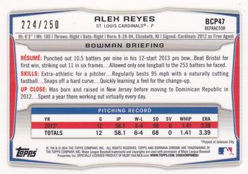 2014 Bowman - Chrome Prospects Blue Refractors #BCP47 Alex Reyes Back