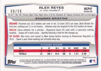 2014 Bowman - Chrome Prospects Black Refractors #BCP47 Alex Reyes Back