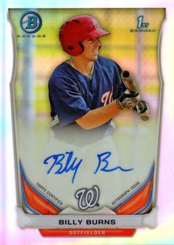 2014 Bowman - Chrome Prospect Autographs Refractors #BCAP-BB Billy Burns Front