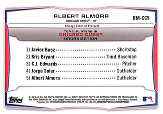 2014 Bowman - Chrome Bowman Scout Top 5 Mini Refractors #BM-CC5 Albert Almora Back