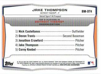 2014 Bowman - Chrome Bowman Scout Top 5 Mini Refractors #BM-DT4 Jake Thompson Back